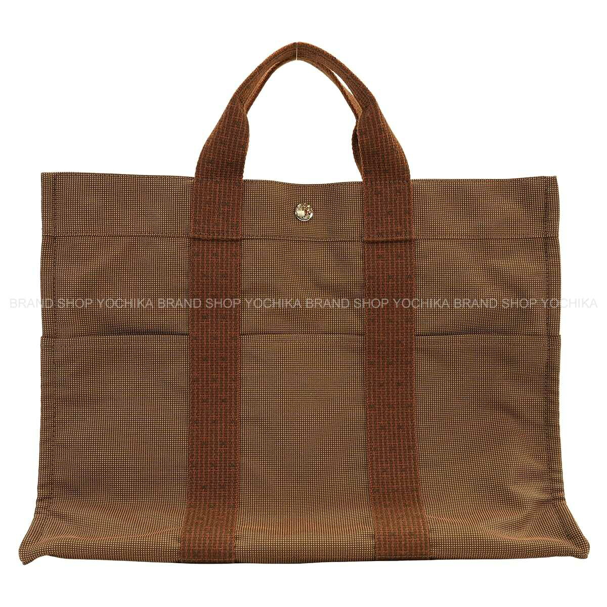 HERMES エルメス エールライン MM ショコラ ナイロンキャンバス ハンドバッグ 新品未使用(HERMES Herline MM Chocolat Nylon Canvas Handbag[EXCELLENT][Authentic])｜YOCHIKA 京都下鴨店