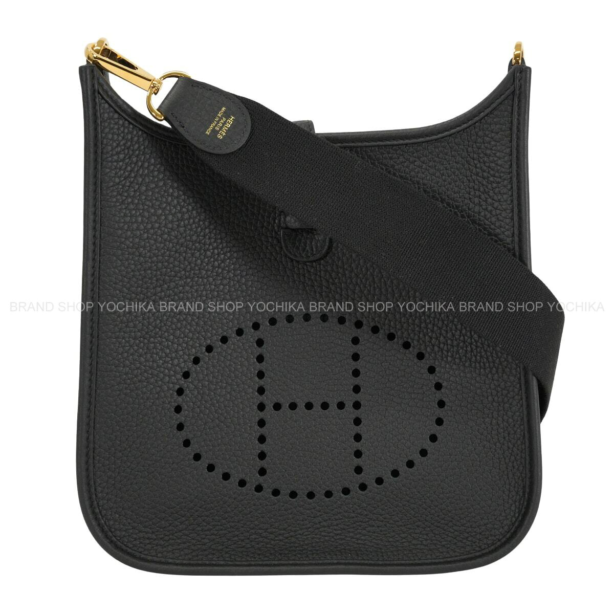 HERMES エルメス エヴリン(エブリン) 23 黒 (黒いこと) トリヨンクレマンス ゴールド金具 ショルダーバッグ G目じるし 新品(HERMES Evelyne 23 Noir (Black) Taurillon Clemence Gold HW Shoulder bag[BRAND NEW][Authentic])
