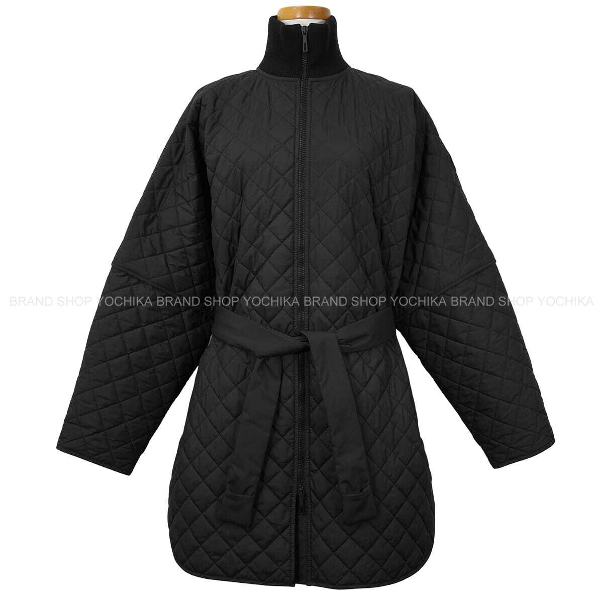 HERMES エルメス キルティング 二分の一 厚地の外套 上衣 セリエ 黒 (黒いこと) ポリエステル #34 新品未当て嵌める(HERMES Quilted Half Coat Jacket Sellier Noir (Black) Polyester[EXCELLENT][Authentic])