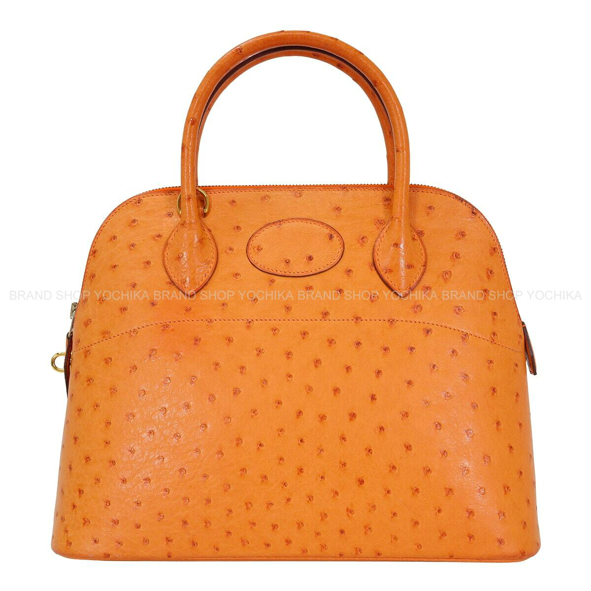 HERMES エルメス ボリード31 オレンジ色 鴕鳥 ゴールド金具 ショルダーバッグ □G目じるし A位置づける【中古】([Pre-loved] HERMES Bolide31 Orange Ostrich(Autruche) Gold HW Shoulder bag[USED A][Authentic])