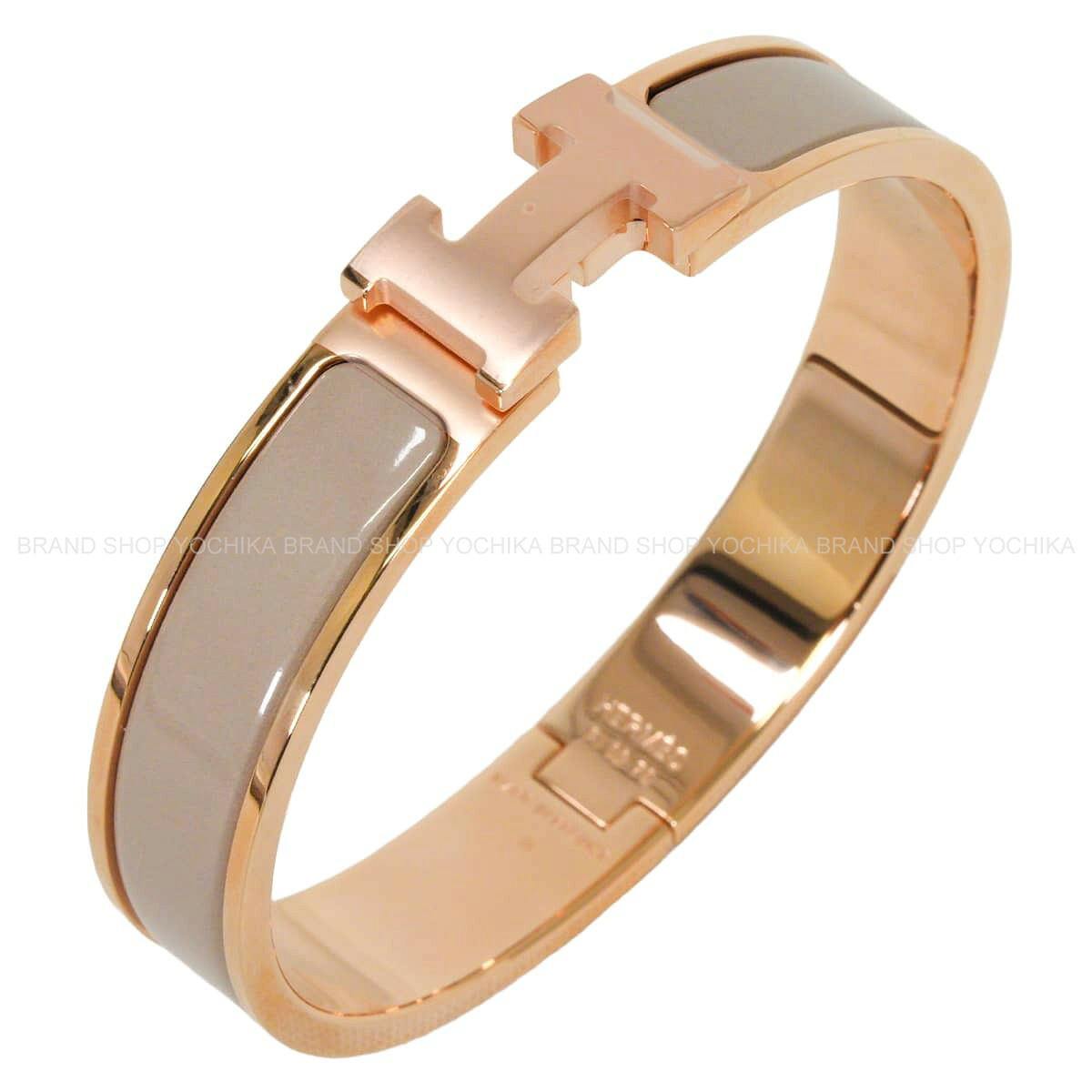 HERMES エルメス クリック クリック H PM マロングラッセ ローズゴールドプレーテッド ローズゴールド金具 ブレスレット 新品(HERMES Clic H PM Marron Grace Rose Gold plated Rose Gold HW bracelet[BRAND NEW][Authentic])｜ブランドショップ よちか