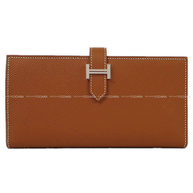 極美品✨ HERMES べアン ヴォーエプソン ゴールド □B刻印 長財布 箱付 極美品✨ HERMES べアン ヴォーエプソン ゴールド □B刻印 長