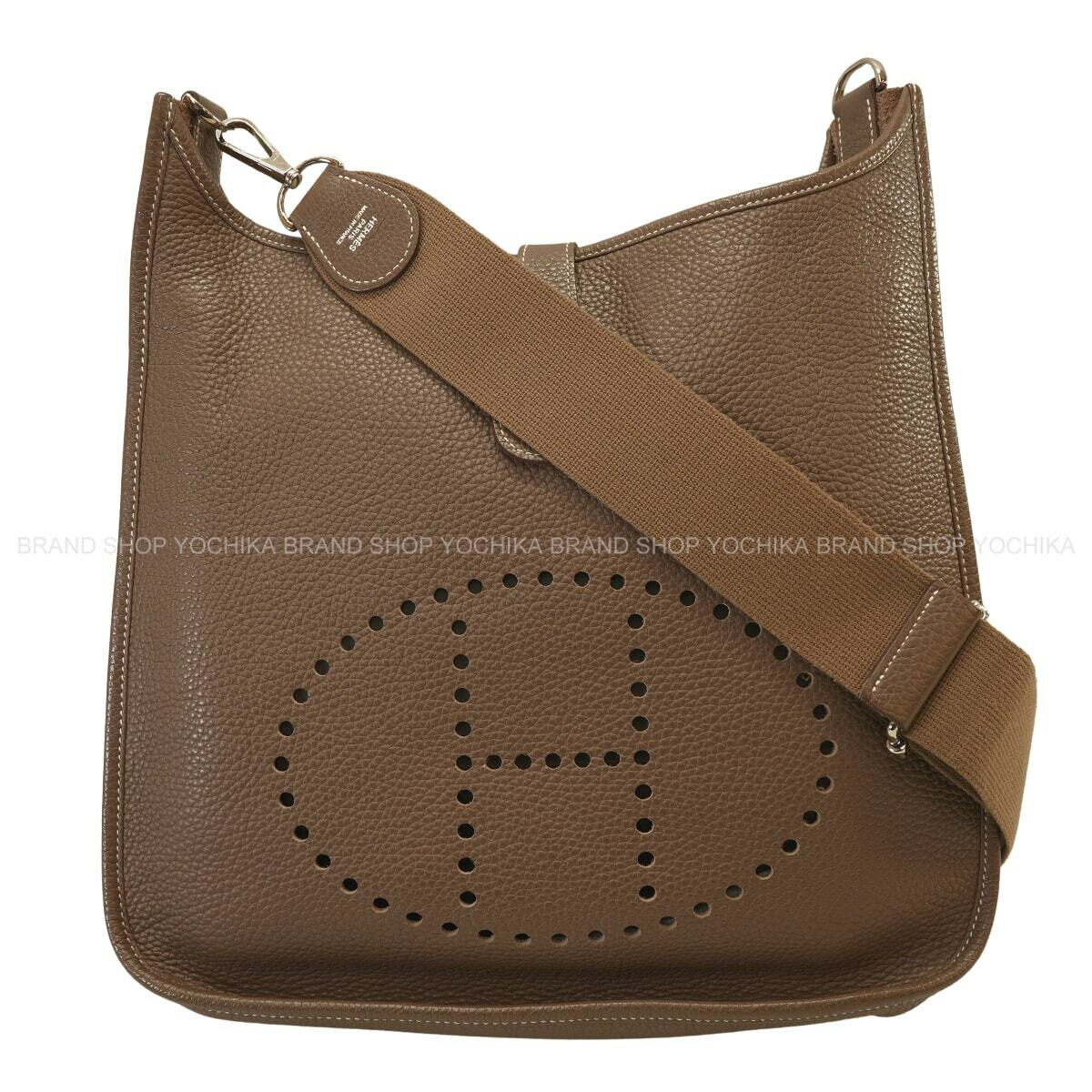 HERMES エルメス エヴリン(エブリン) 33 GM エトープ (エトゥープ) トリヨンクレマンス しろがね色金具 ショルダーバッグ T目じるし SA位置付ける【中古】([Pre-loved] HERMES Evelyne 33 GM Etoupe Taurillon Clemence Silver HW Shoulder bag[USED SA][Authentic]) レディースバッグ-ショルダーバッグ・メッセンジャーバッグ-バッグ