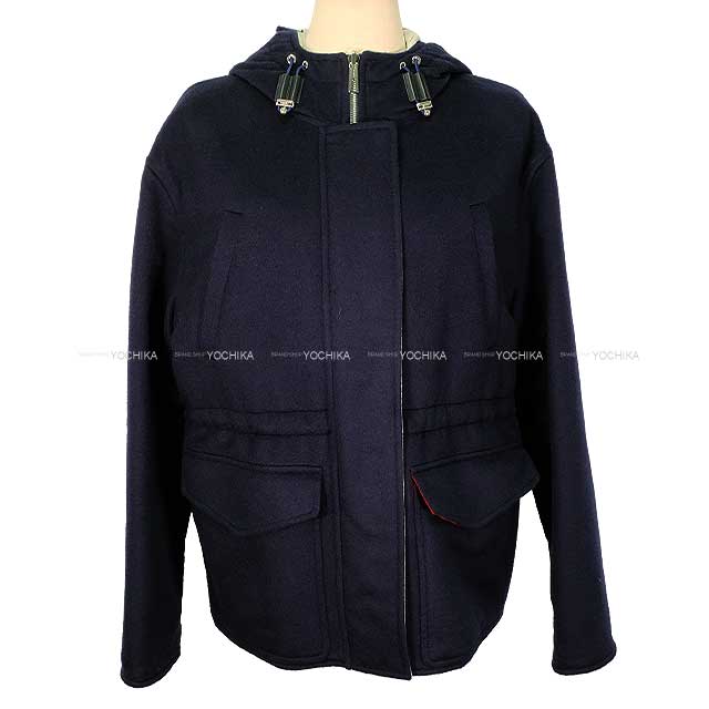 ★HERMES★美品★本革レザー★カシミヤ★ベルト★ダブルフェイスコート エルメス HERMES カシミヤダブルフェイスショートコート