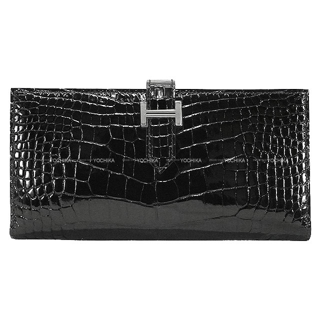 HERMES エルメス ベアンスフレ クロコダイル 長財布 黒 HERMES エルメス 長財布 ベアンスフレ 黒 (ブラック