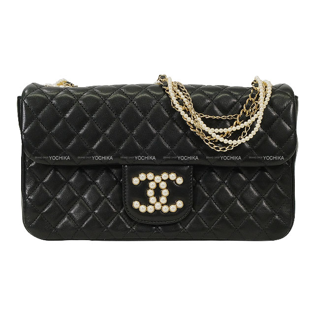 CHANEL シャネル ウエストミンスター パール チェーン 黒 (ブラック) ラムスキン シャンパンゴールド金具 A39011 ショルダーバッグ SAランク【中古】([Pre-loved] Westminster Pearl Chain Noir (Black) Lambskin Champagne Gold HW A39011 Shoulder bag)｜ブランドショップ よちか