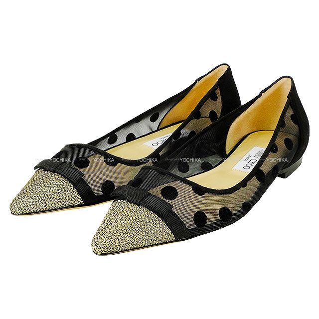 【楽天市場】JIMMY CHOO ジミーチュウ ドロシー フラット ドット リボン グリッター 黒 (ブラック) /ライトブロンズ メッシュ ...