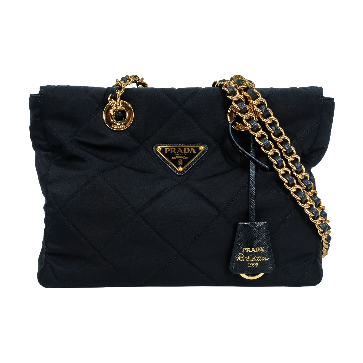PRADA プラダ Re-Edition 1995 黒 (ブラック) ナイロン ゴールド金具 1BG468VCOO2AOS ショルダーバッグ 新品同様【中古】([Pre-loved] PRADA Re-Edition 1995 Noir (Black) Nylon Gold HW 1BG468VCOO2AOS Shoulder bag[LIKE NEW][Authentic])｜ブランドショップ よちか