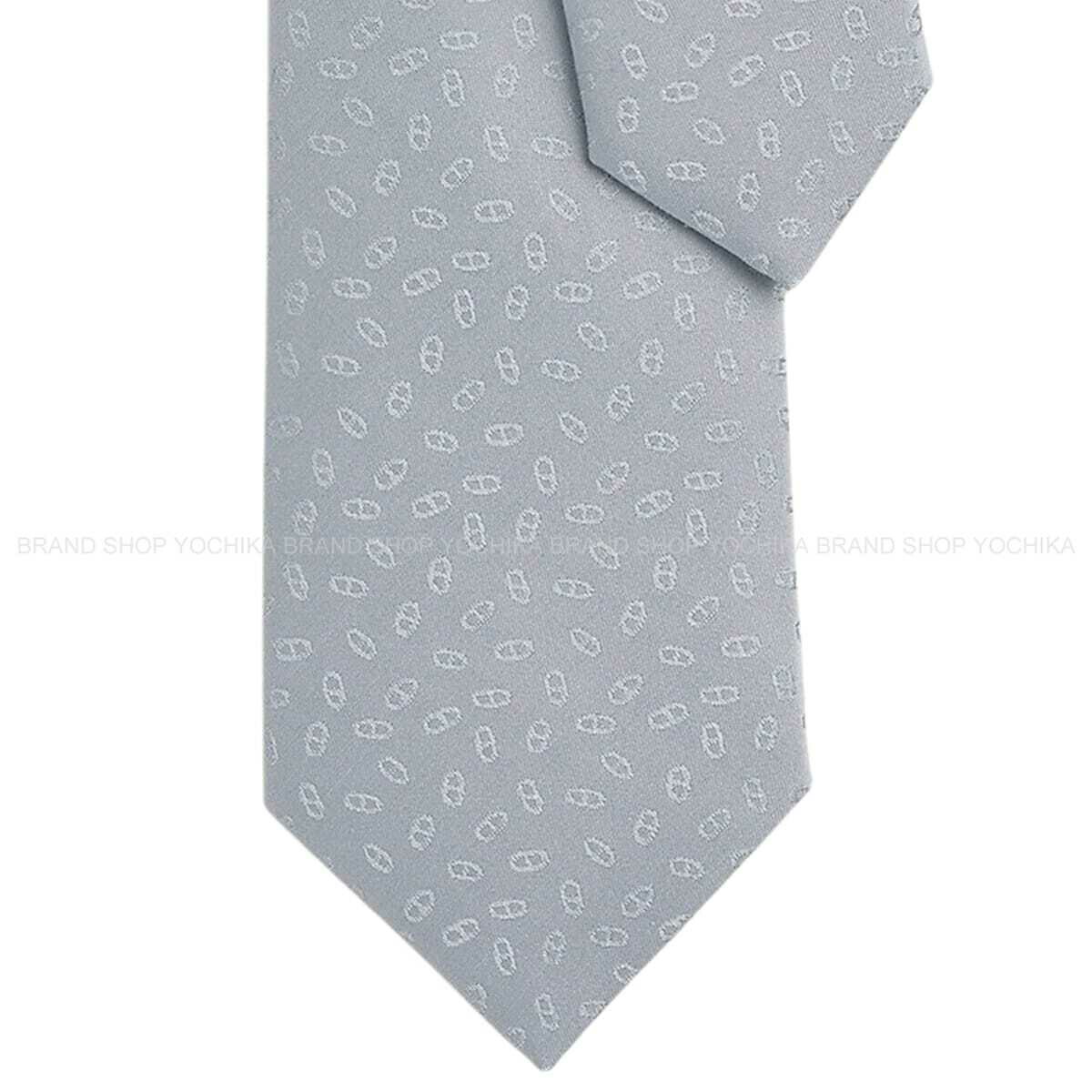 HERMES エルメス Hアレアトワール グリグラシエ 地絹100％ H036386 04 タイ 新品(HERMES H Aleatoire Gris Glacier Silk100% H036386 04 tie[BRAND NEW][Authentic])