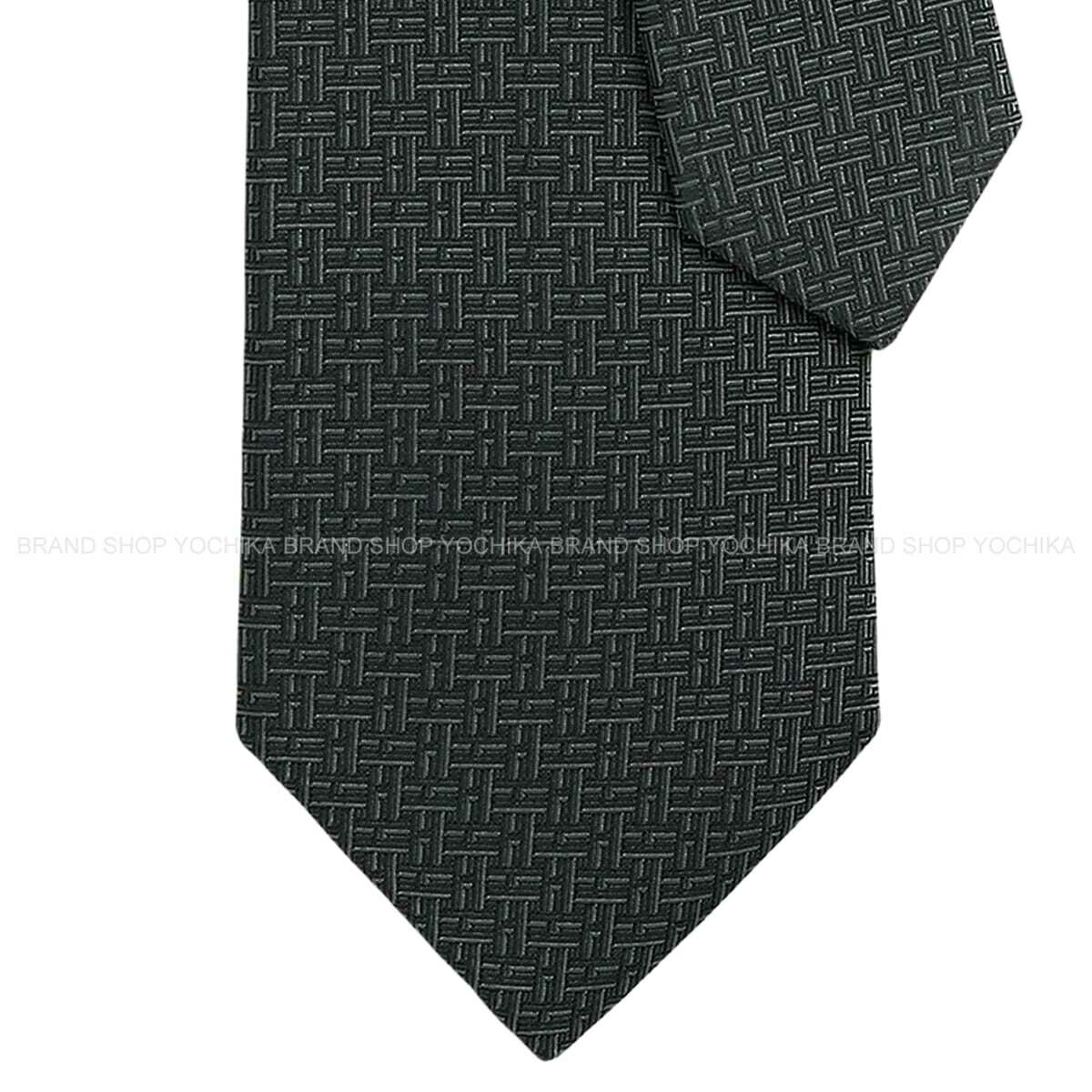 HERMES エルメス Hトレフル アントラシト 地絹100％ H659448T 02 タイ 新品(HERMES H Trefle Anthracite Silk100% H659448T 02 tie[BRAND NEW][Authentic])