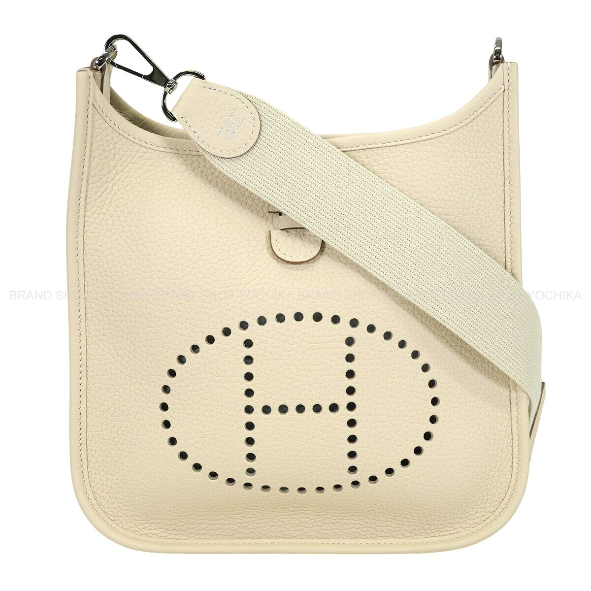 HERMES エルメス エヴリン(エブリン) 23 クレ トリヨンクレマンス シルバー金具 ショルダーバッグ G刻印 新品(HERMES Evelyne 23 Craie Taurillon Clemence Silver HW Shoulder bag[BRAND NEW][Authentic])｜ブランドショップ よちか