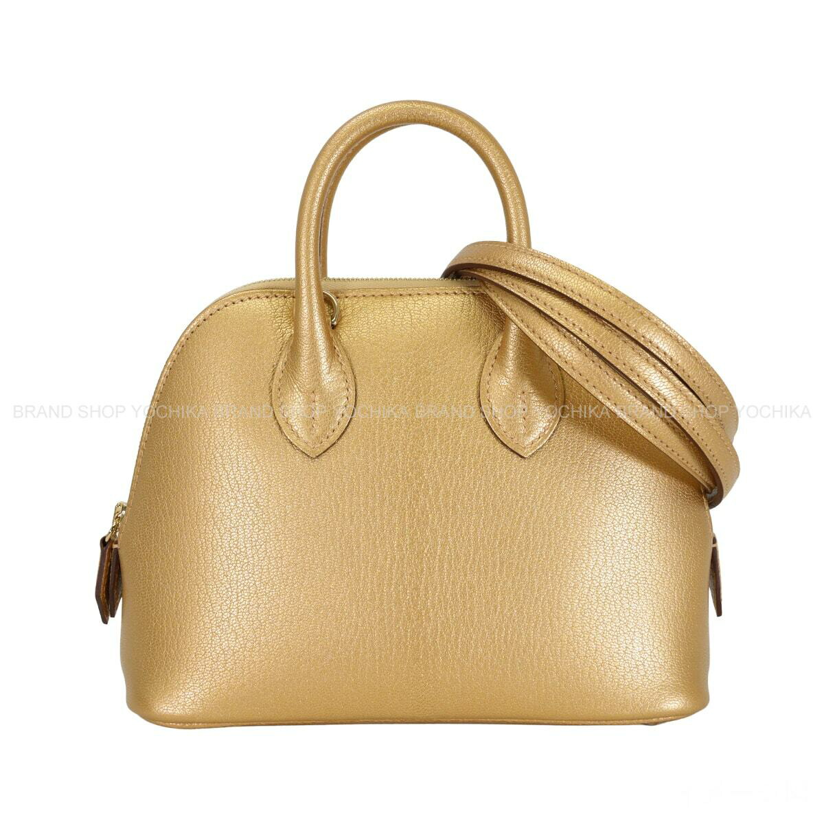 HERMES エルメス ボリード1923 20 ミニ ドレ (新) メタリゼ メタリックゴールド シェーヴルシャムキラ シャンパンゴールド金具 ショルダーバッグ G刻印 新品(HERMES Bolide 1923 20 mini New Dore (Metallic Gold) Chevre Chamkila Champagne Gold HW Shoulder bag)|ブランドショップ よちか