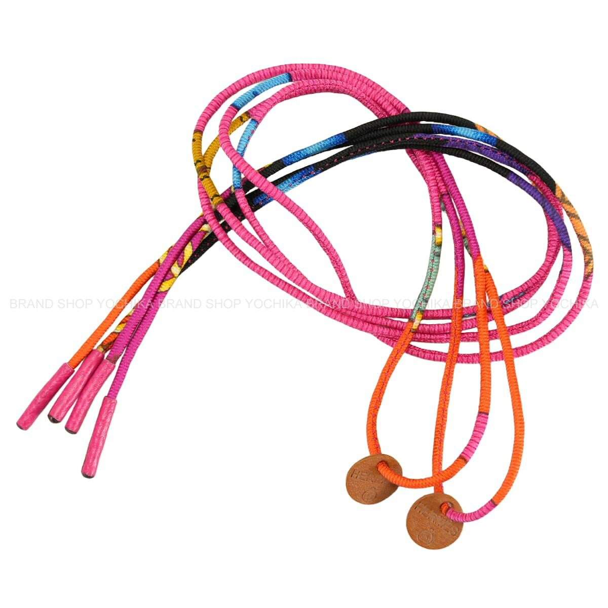 HERMES エルメス プティH リボン シューレース 靴ひも マルチカラー シルク100％ 新品未使用(HERMES Petit H Ribbon Shoelaces Multicolor Silk100%[EXCELLENT][Authentic])｜ブランドショップ よちか