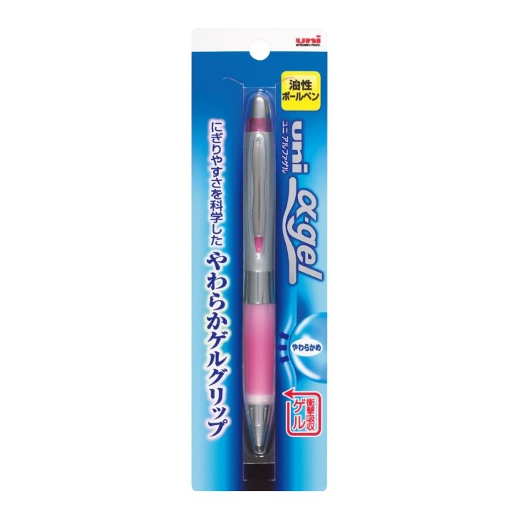 ユニ 三菱鉛筆 ボールペン アルファゲル やわらかめ 0.7mm ローズピンク 1本

