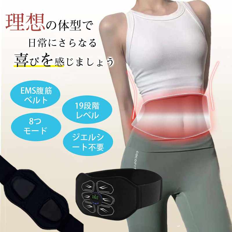 ems 腹筋ベルト2本セット 腹筋 腕筋 背筋 二の腕 脚 太もも筋トレ