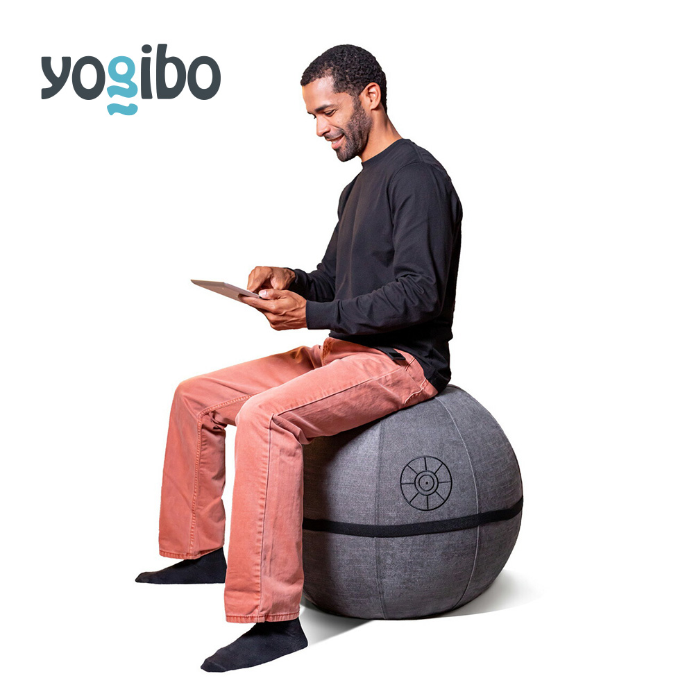 布貼りバランスボール YogaBo（ヨガボー）アクアブルー