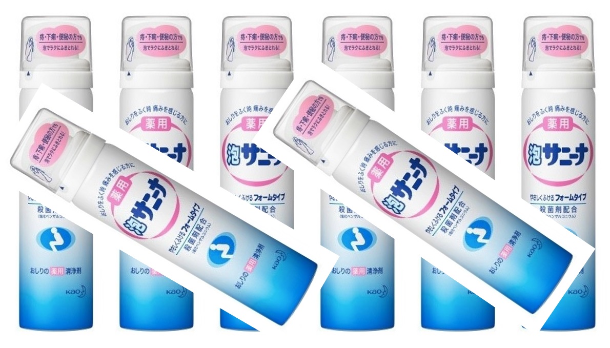 【×8本セット送料込】花王 薬用 泡サニーナ 70g　清拭剤 清拭剤　おしりをふく時の痛みをやわらげスッキリ清潔に保つ薬用清浄剤　排泄関連用品＝洗浄・消毒用品　医薬部外品(4901301751089)