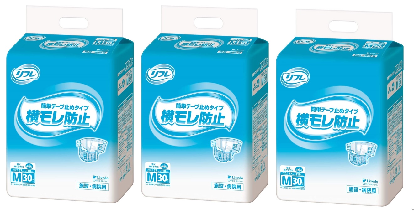 【×3袋セット送料込】リフレ 簡単テープ止め横モレ防止タイプ Mサイズ 30枚入(4904585021442)【1ケース販売】