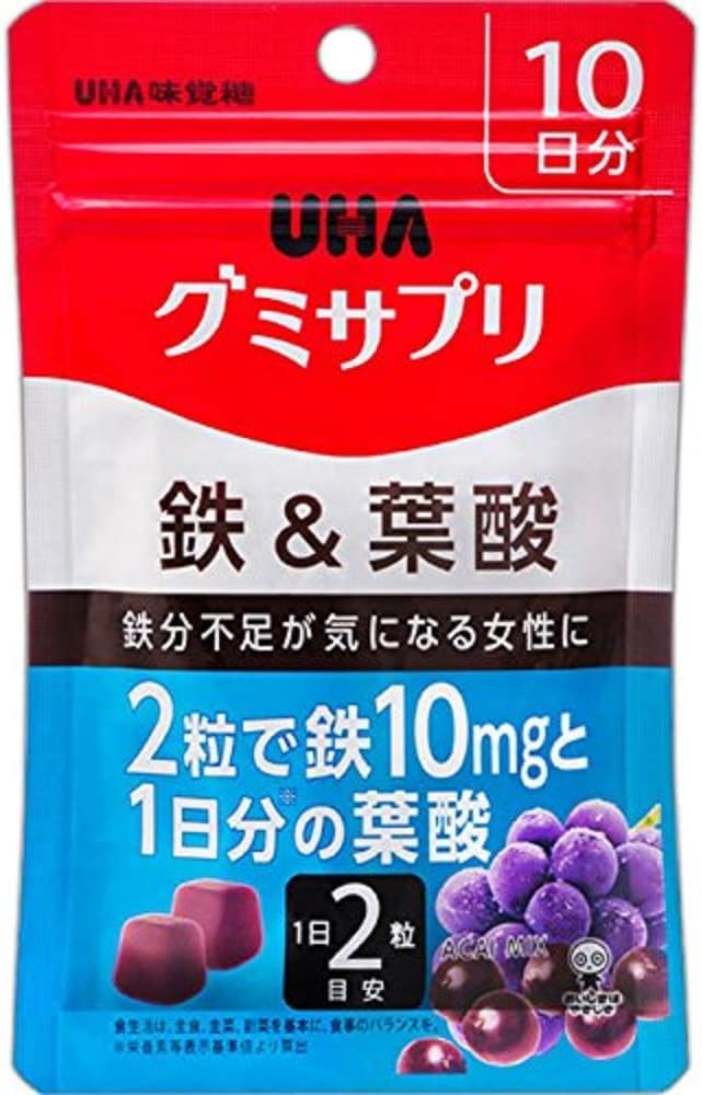 楽天市場】【メール便送料込】UHA味覚糖 グミサプリ 鉄&葉酸