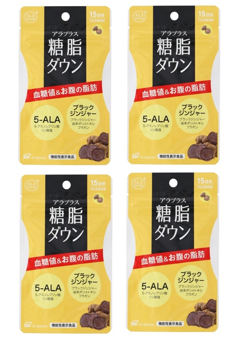 【×4袋セットメール便送料込】SBIアラプロモ アラプラス 糖脂ダウン 30粒 機能性表示食品　脂肪の消費を促し、空腹時血糖値を正常に近づけるサプリメント( 4589712370770 )