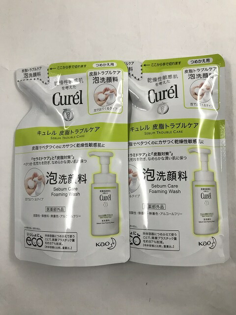 市場 ×2袋セットメール便送料込 キュレル 皮脂トラブルケア 泡洗顔料 花王