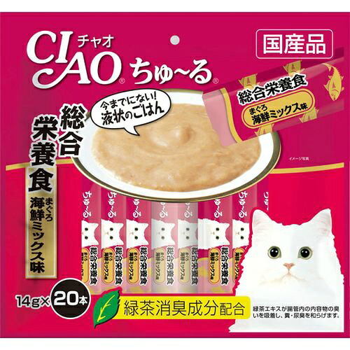 【送料無料・まとめ買い×16個セット】いなば ちゅ～る 20本入り 総合栄養食 まぐろ海鮮(14g*20本入)