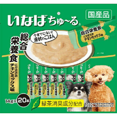 【送料込・まとめ買い&times;8個セット】いなば ちゅ~る 総合栄養食 とりささみ チキンミックス味 14g&times;20本｜ケンコウlife