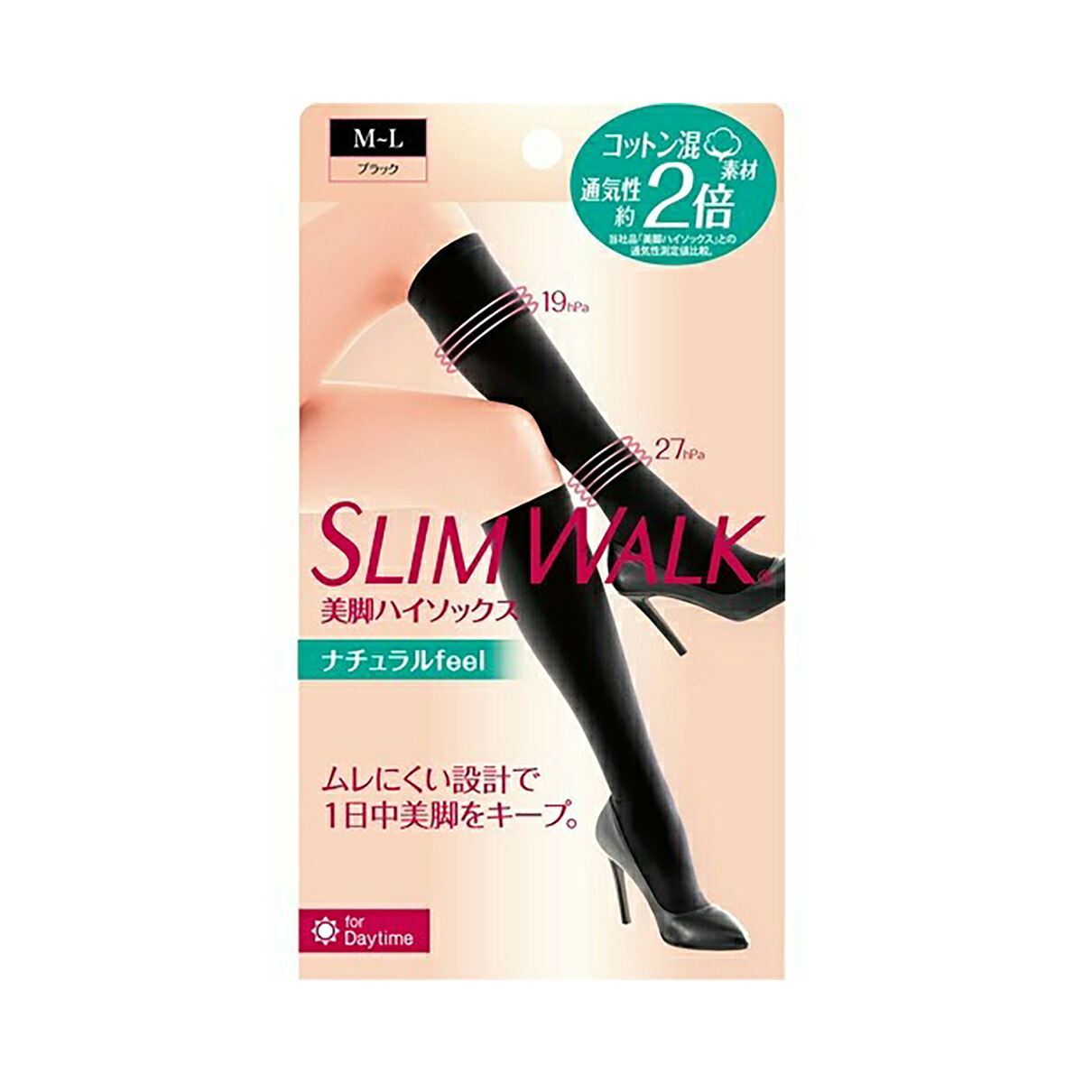 【送料込・まとめ買い×6個セット】ピップ スリムウォーク SLIM WALK 美脚ハイソックス ナチュラル feel M-L