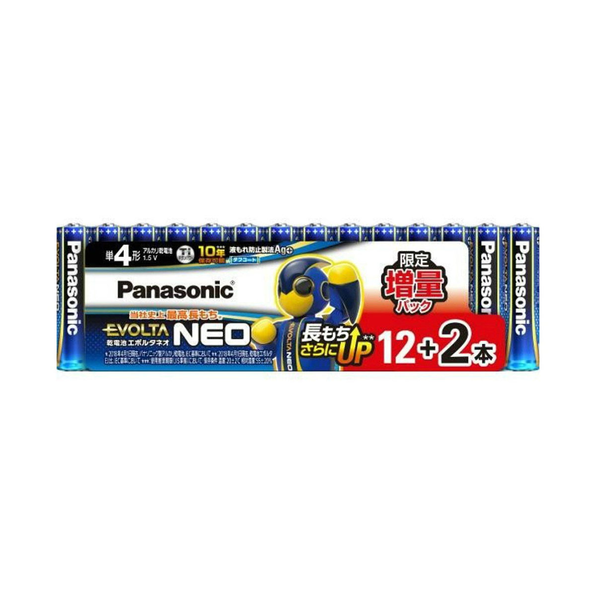 【送料込・まとめ買い×30個セット】パナソニック LR03NJSP/14S アルカリ 乾電池 乾電池エボルタNEO 単4形 増量パック 12本 + 2本入|ケンコウlife