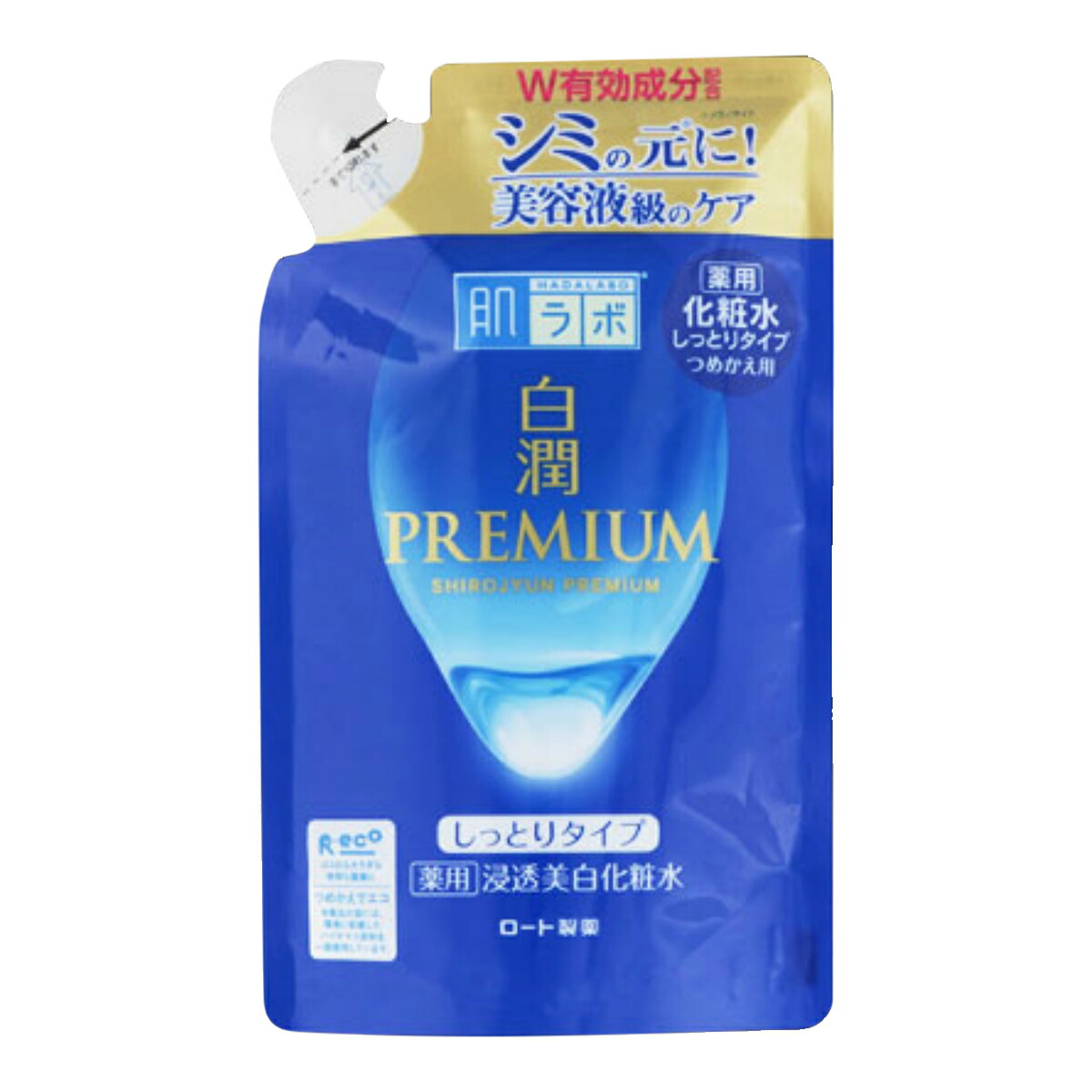 【送料込・まとめ買い×36個セット】ロート製薬 肌ラボ 白潤 プレミアム 薬用 浸透美白化粧水しっとり つめかえ用 170ml|ケンコウlife