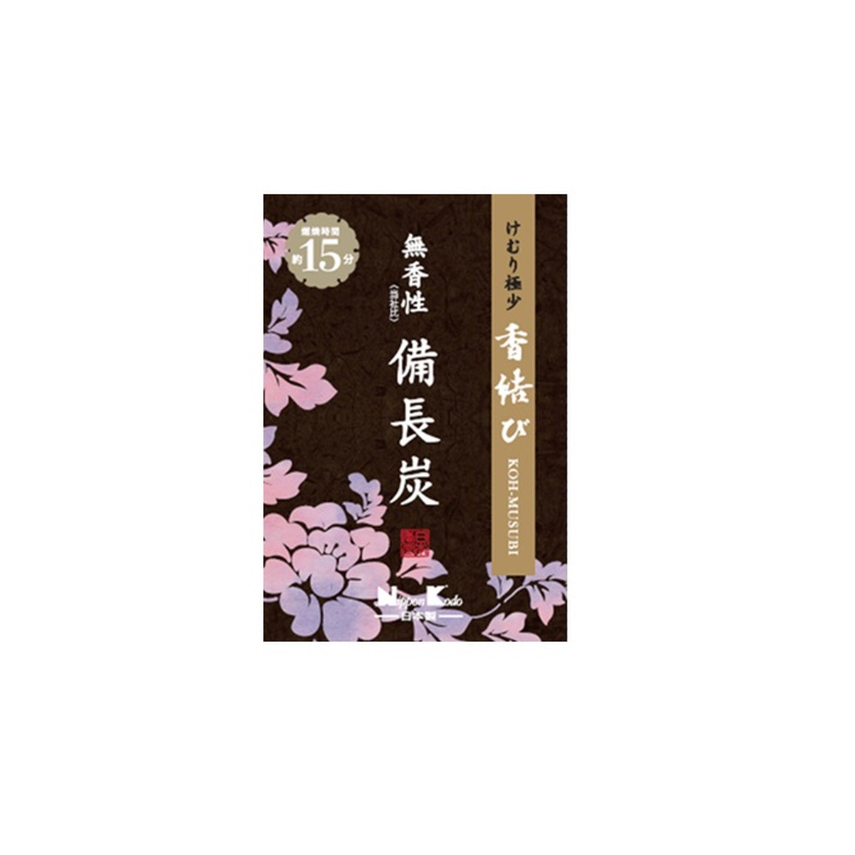 【送料込・まとめ買い&times;80個セット】日本香堂 香結び 無香性備長炭 ミニ 60g 線香｜ケンコウlife