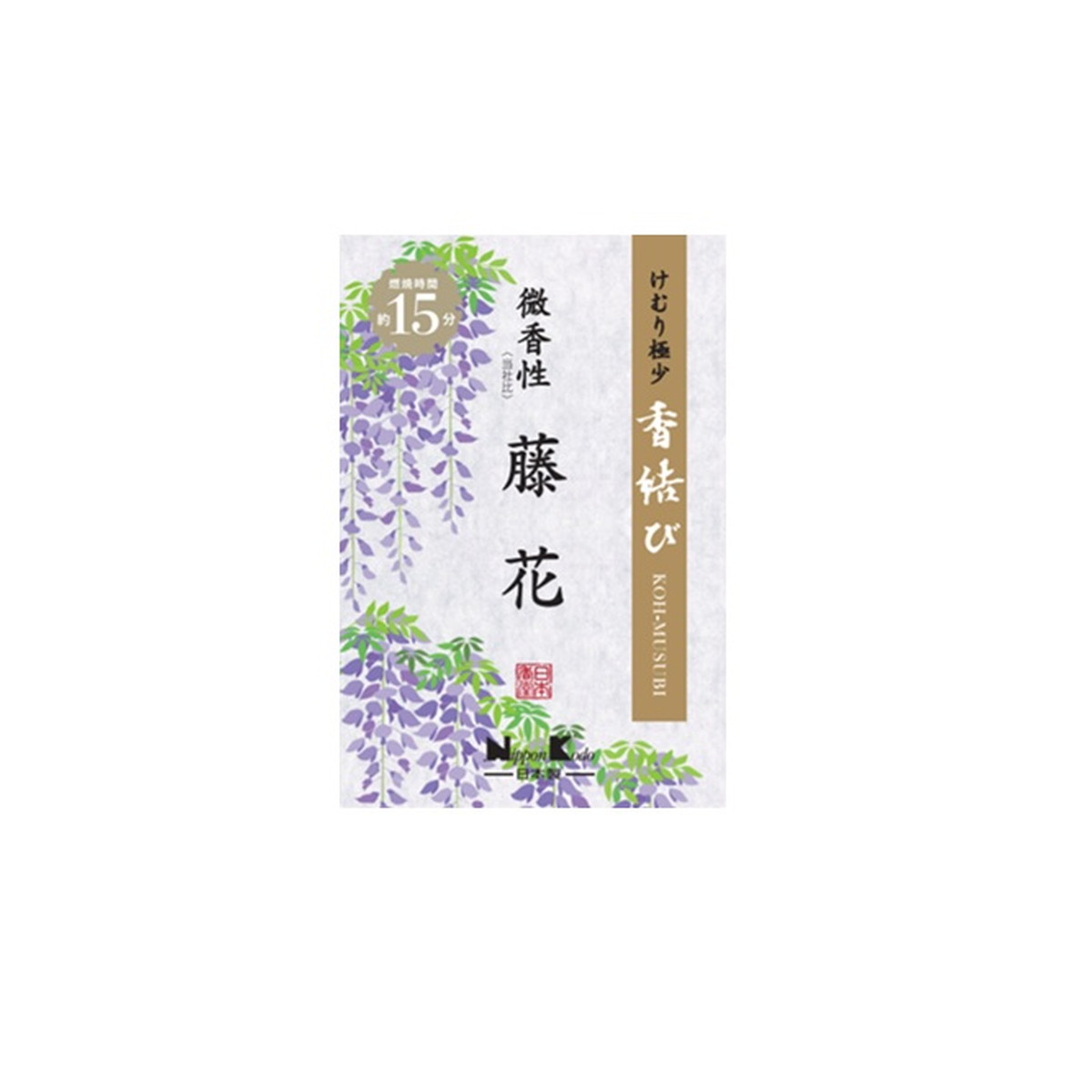 【送料込・まとめ買い×80個セット】日本香堂 香結び 微香性 藤花 ミニ 60g 線香