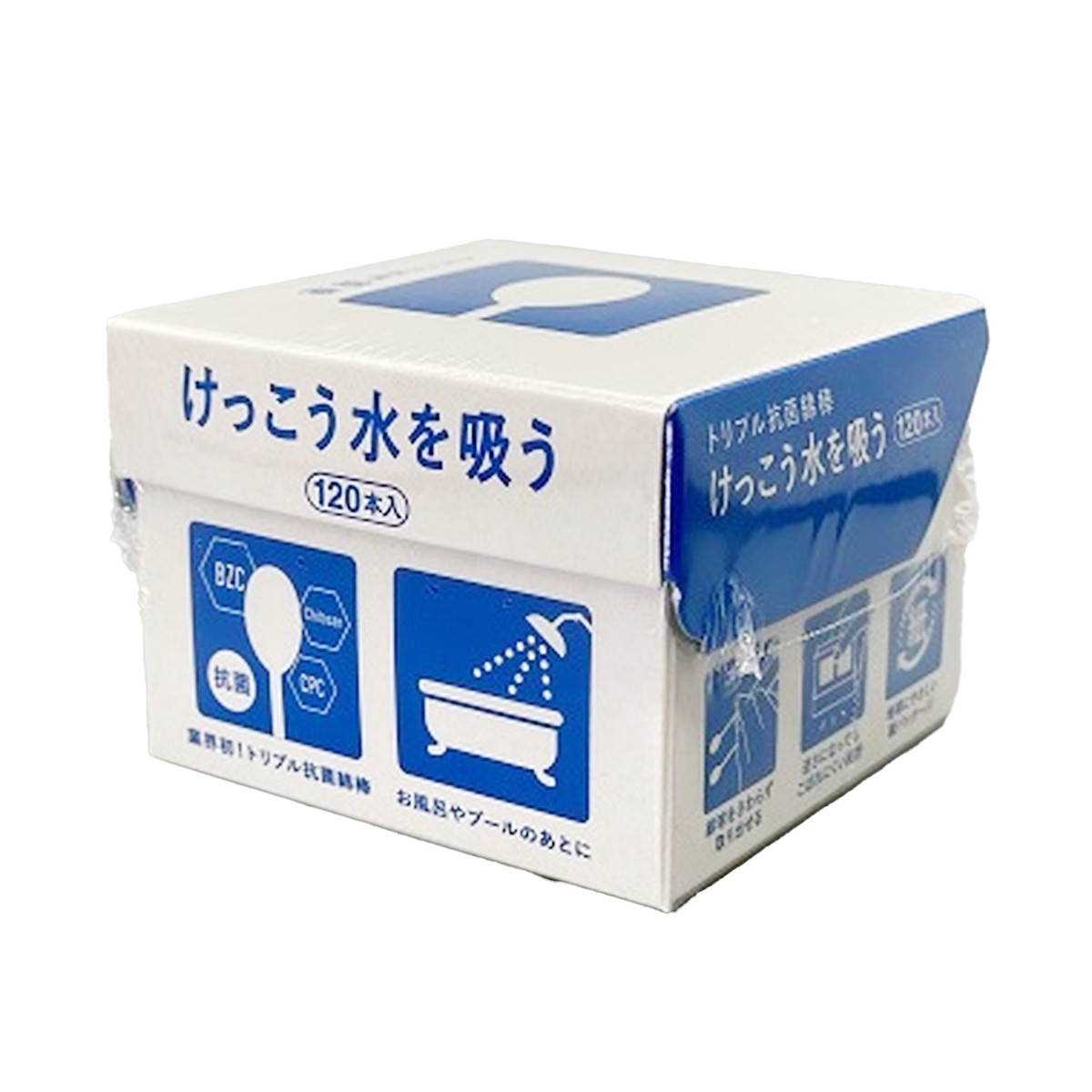 【送料込・まとめ買い&times;60個セット】平和メディク トリプル抗菌綿棒 けっこう水を吸う 120本入｜ケンコウlife