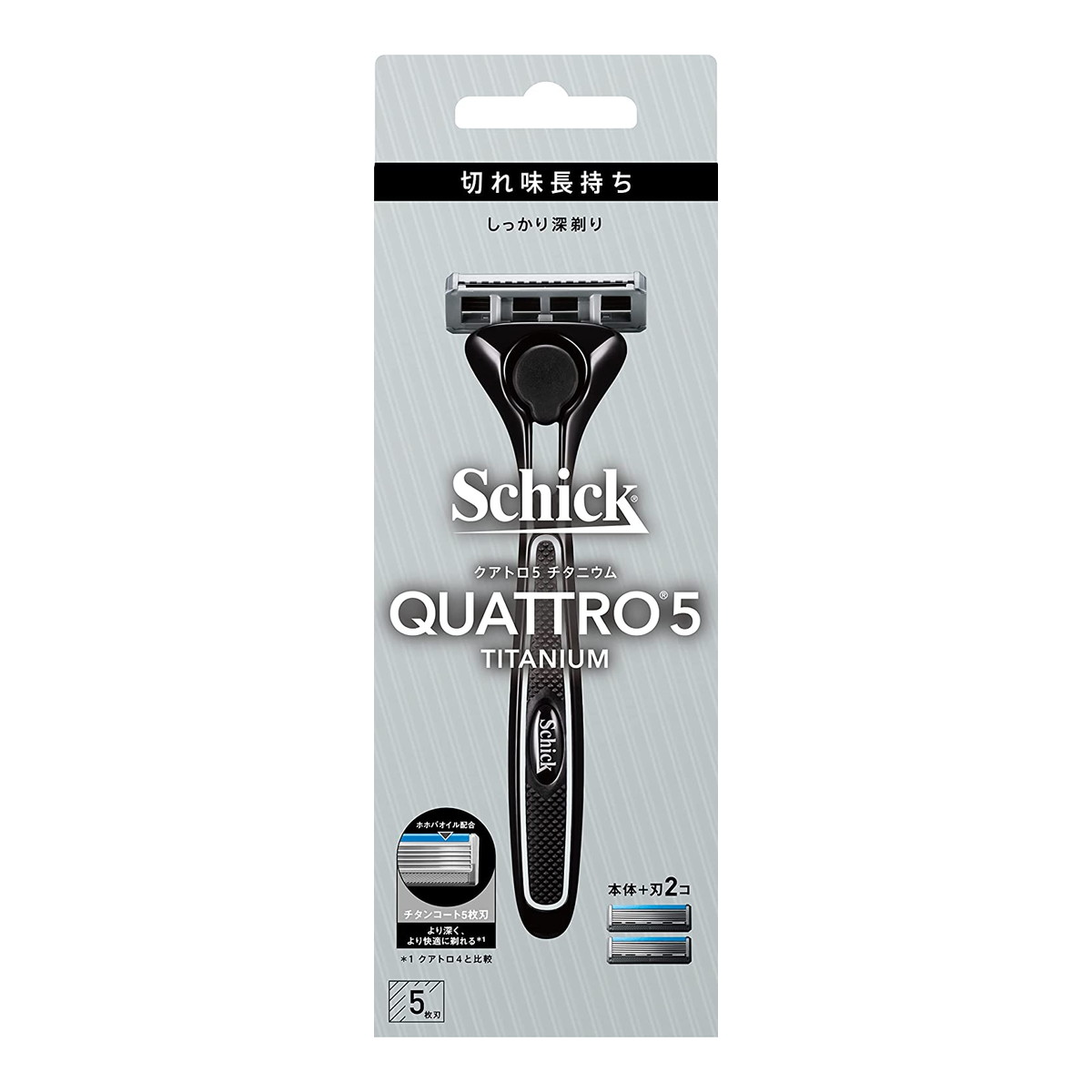 【送料込・まとめ買い×60個セット】シック・ジャパン schick シック クアトロ5チタニウム ホルダー(刃付き+替刃1コ) カミソリ|ケンコウlife