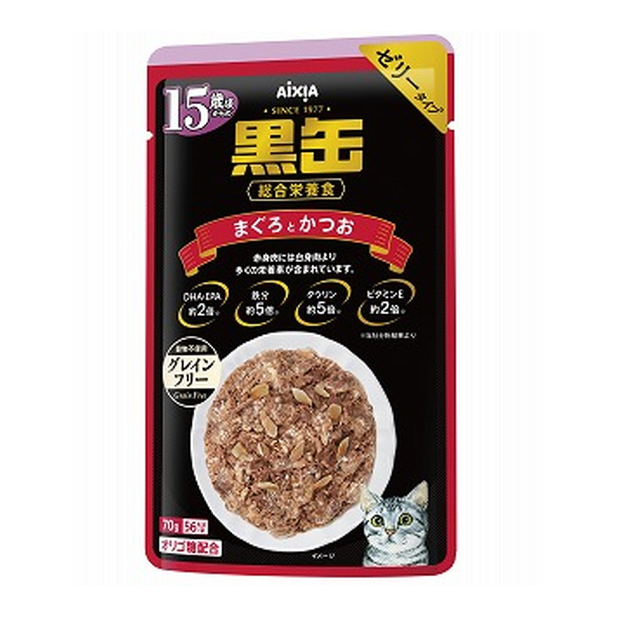 【送料込・まとめ買い×120個セット】アイシア AIXIA 黒缶パウチ 15歳頃からの まぐろとかつお 70g