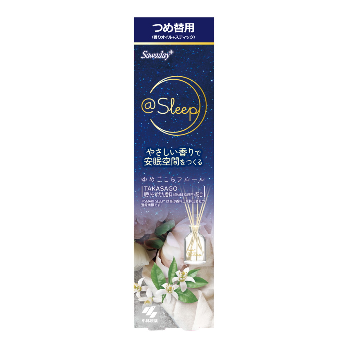 【送料込・まとめ買い×8個セット】小林製薬 Sawaday+@sleep サワデー プラス アットスリープ つめ替用 ゆめごこちフルール 70mL 芳香剤