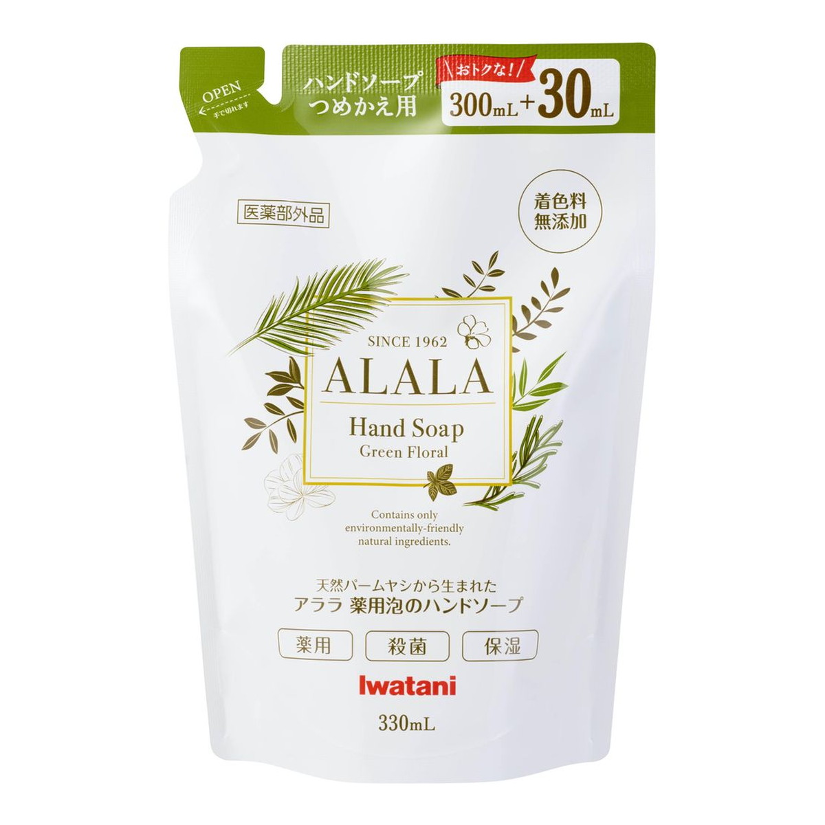 【送料込・まとめ買い&times;36個セット】岩谷産業 アララ 薬用 泡のハンドソープ つめかえ用 330ml｜ケンコウlife