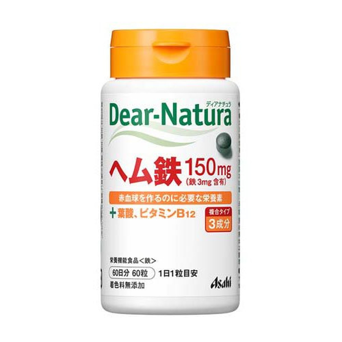 【送料込・まとめ買い×24個セット】アサヒグループ食品 ディアナチュラ ヘム鉄 60日分 60粒入