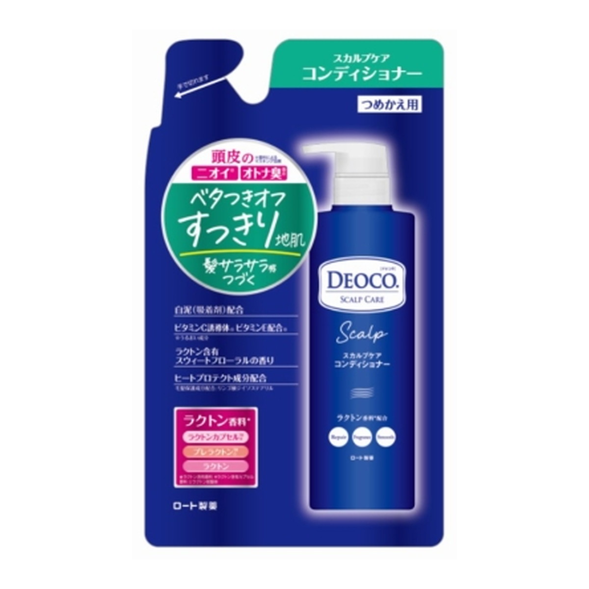 【送料込・まとめ買い&times;20個セット】ロート製薬 デオコ スカルプケア コンディショナー つめかえ用 370g｜ケンコウlife