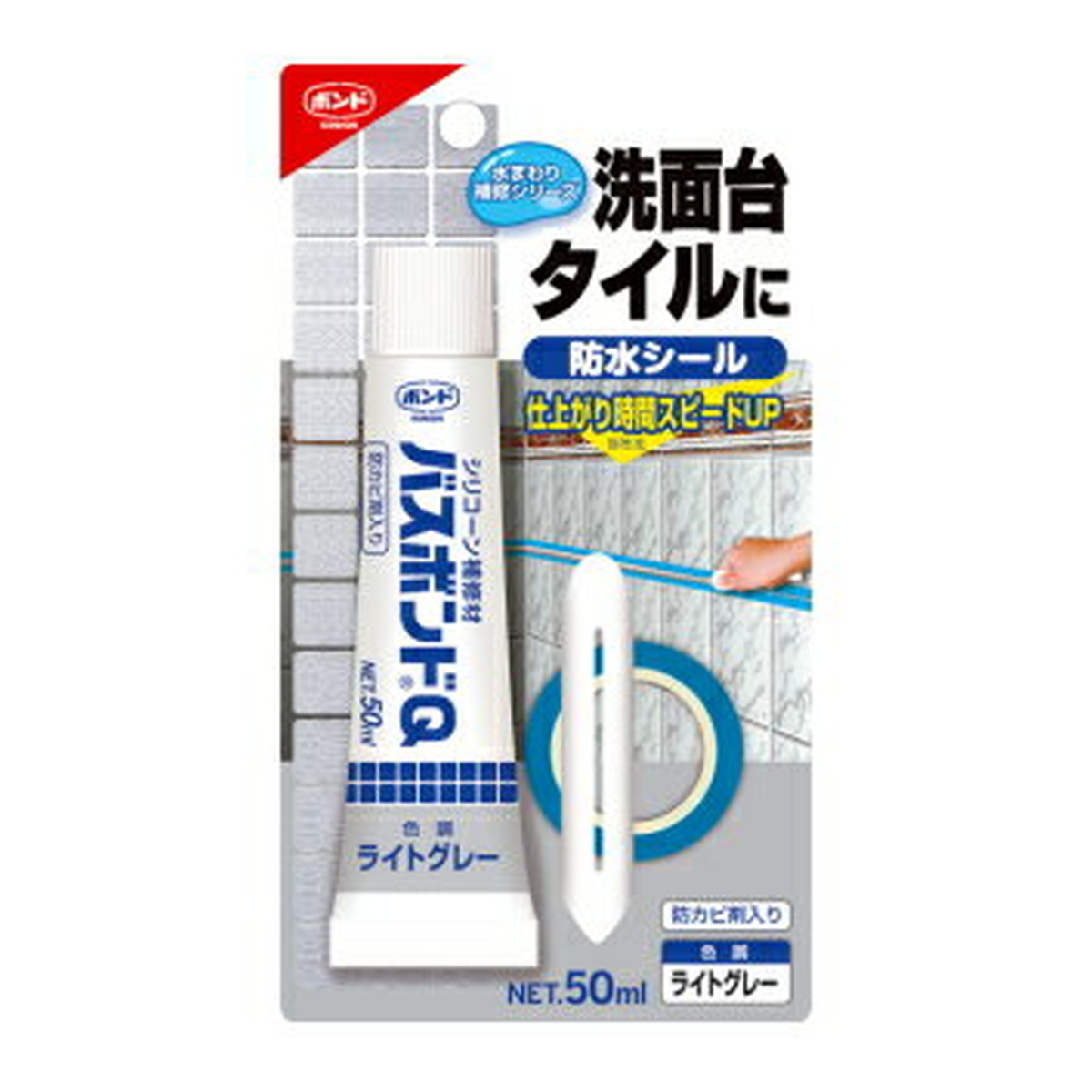 【送料込・まとめ買い×60個セット】コニシ ボンド バスボンドQ ライトグレー 50ml シリコーン補修材