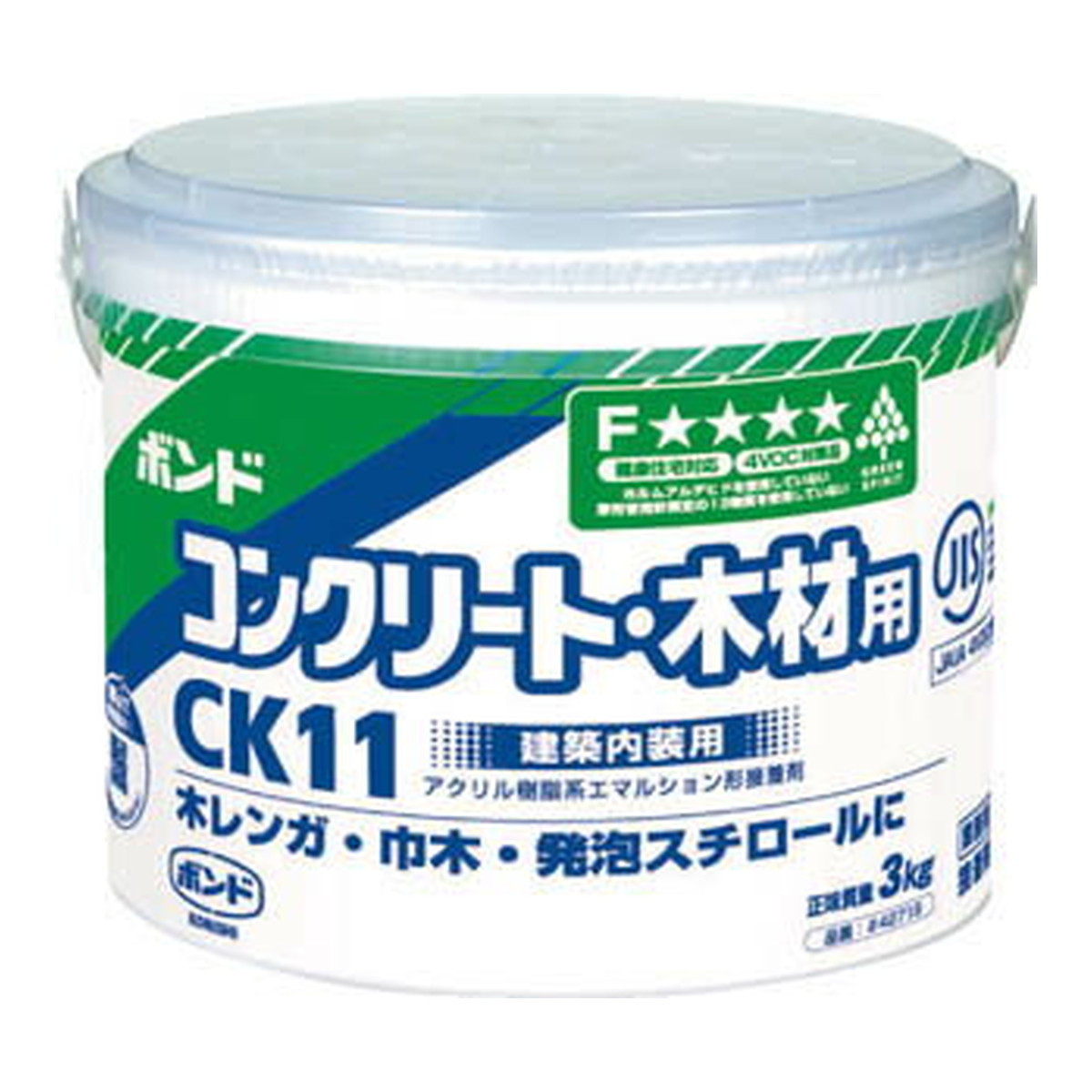 【送料込・まとめ買い×4個セット】コニシ ボンド コンクリート・木材用 CK11 水性 床用接着剤 紙缶 3kg
