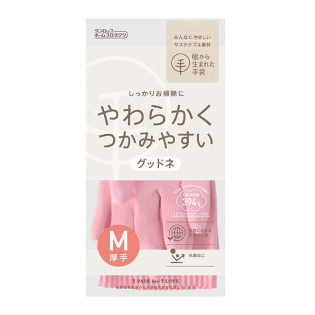 【送料込・まとめ買い×120個セット】ダンロップ 樹から生まれた手袋 グッドネ 厚手 M ピンク 1双 ゴム手袋
