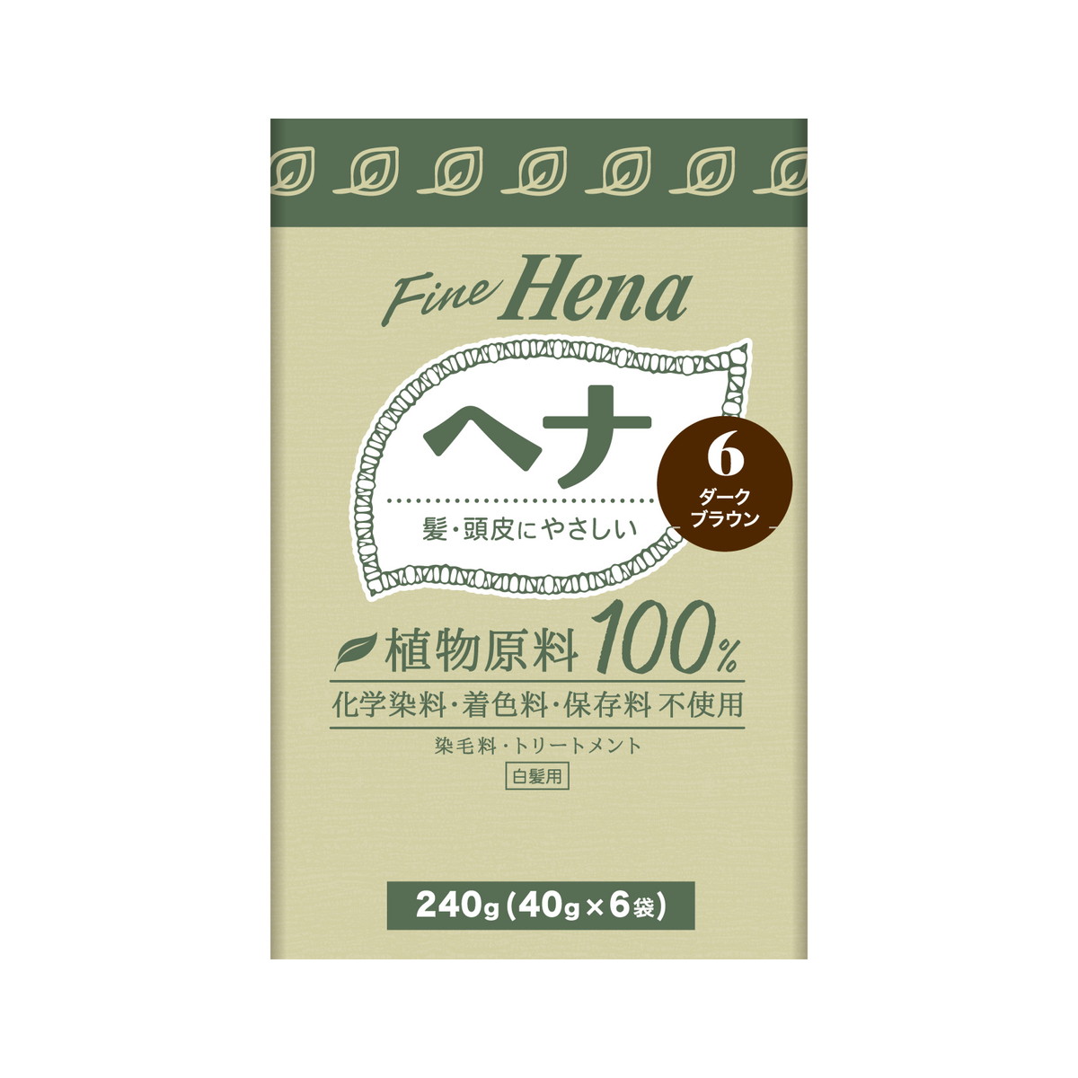 【送料込・まとめ買い×8個セット】三宝 テンスター ファインヘナ6P ダークブラウン 40g×6 白髪用 染毛料