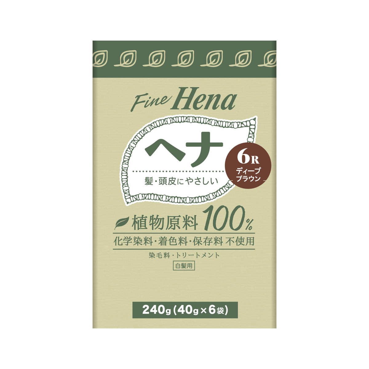 【送料込・まとめ買い×8個セット】三宝 テンスター ファインヘナ6P ディープブラウン 40g×6 白髪用 染毛料