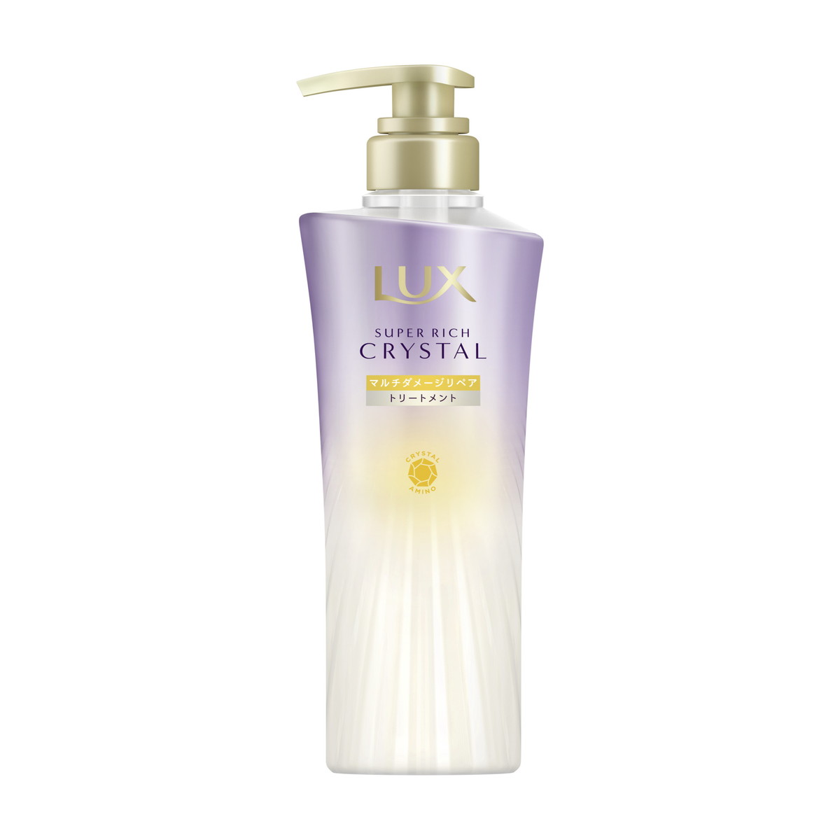 【送料込・まとめ買い×6個セット】ユニリーバ LUX ラックス スーパーリッチクリスタル マルチダメージリペア トリートメント ポンプ 本体 450g