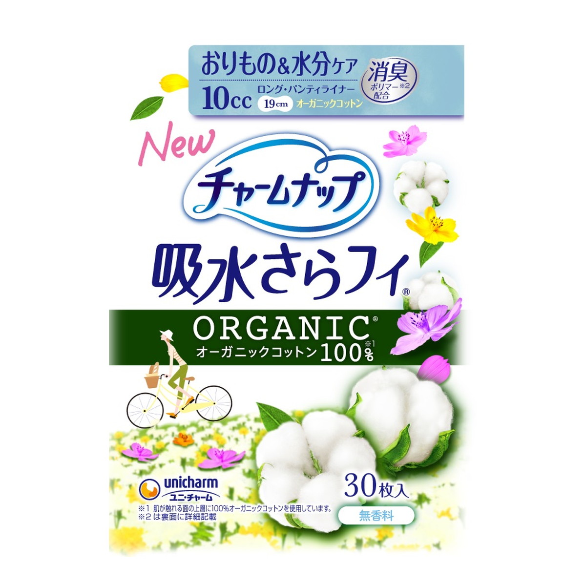 【送料込・まとめ買い×24個セット】ユニ・チャーム チャームナップ 吸水さらフィ オーガニックコットン 無香料 30枚入