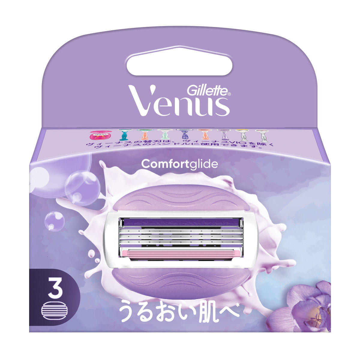【送料込・まとめ買い×6個セット】P&G ジレット ヴィーナス うるおい肌 フリージアの香り 替刃3B 3個入