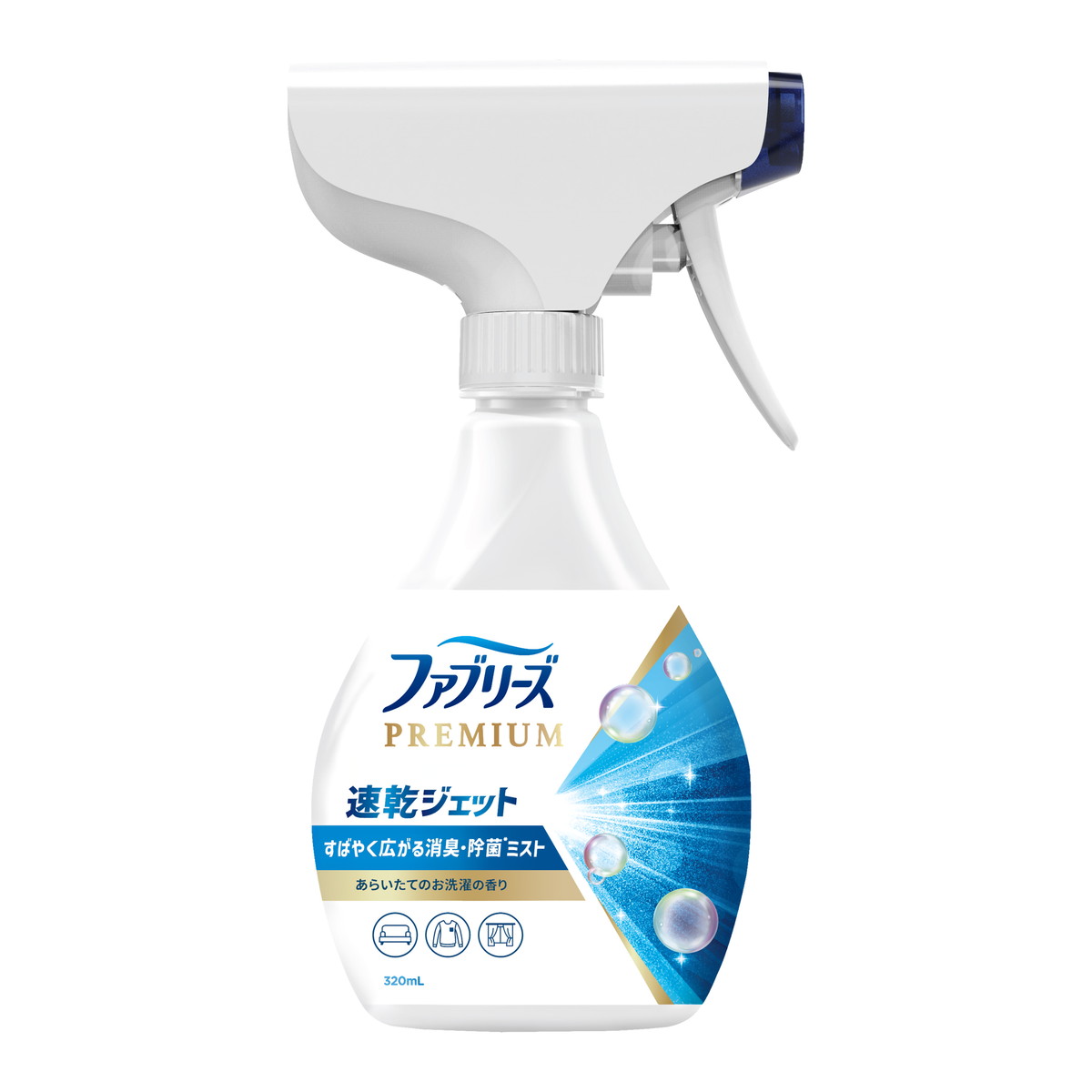 【送料込・まとめ買い×6個セット】P&G ファブリーズ PREMIUM 速乾ジェット あらいたてのお洗濯の香り 本体 320mL