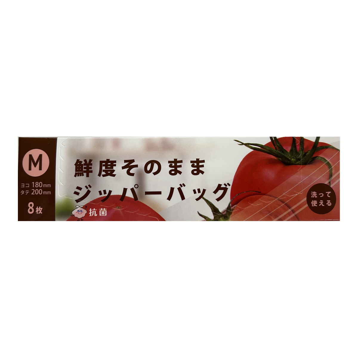 【送料込・まとめ買い×24個セット】ジャパックス FKZ02 鮮度そのまま ジッパーバッグ M 8枚入