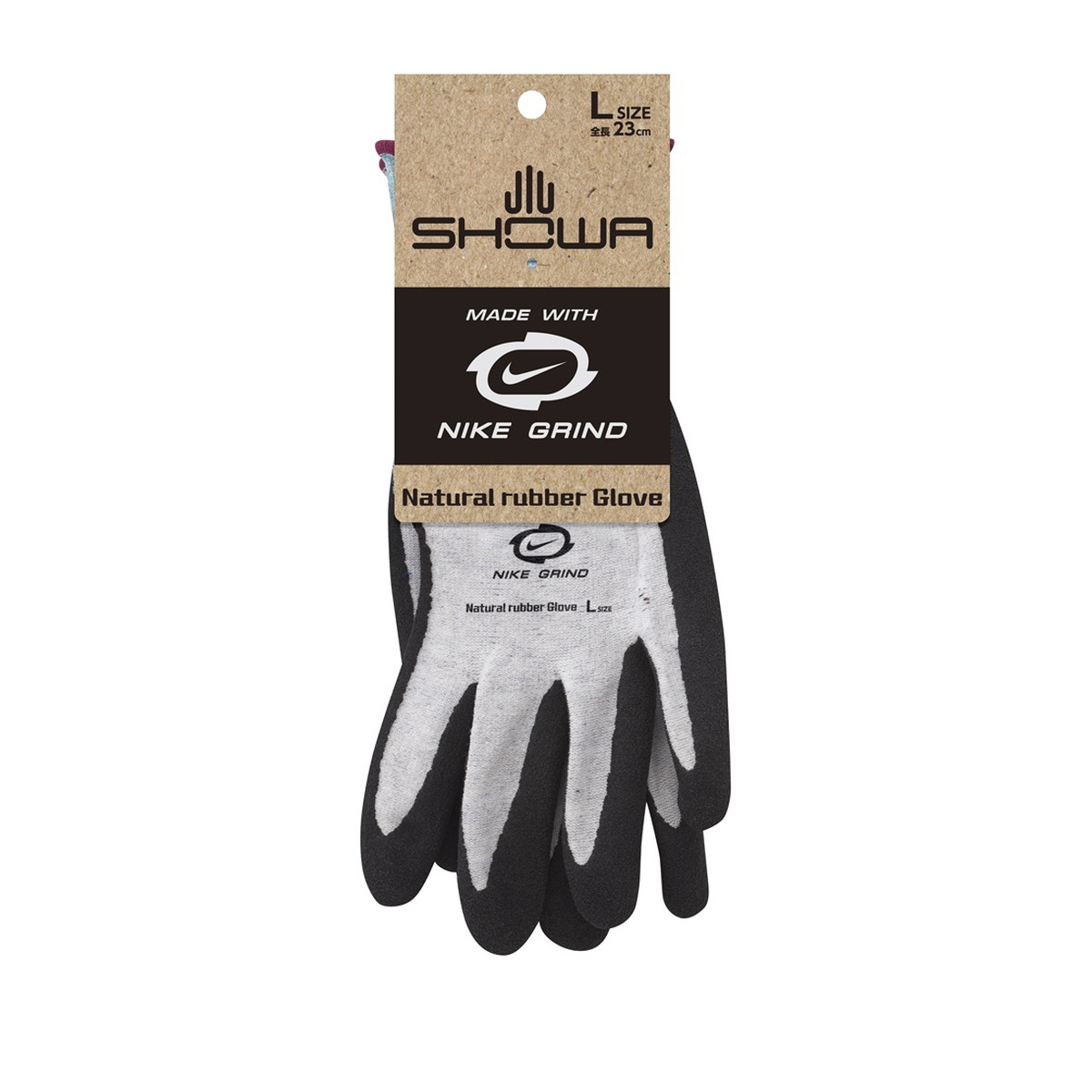 【送料込・まとめ買い×120個セット】ショーワグローブ ショーワ #319 Natural rubber Glove Lサイズ 全長23cm グレー グローブ